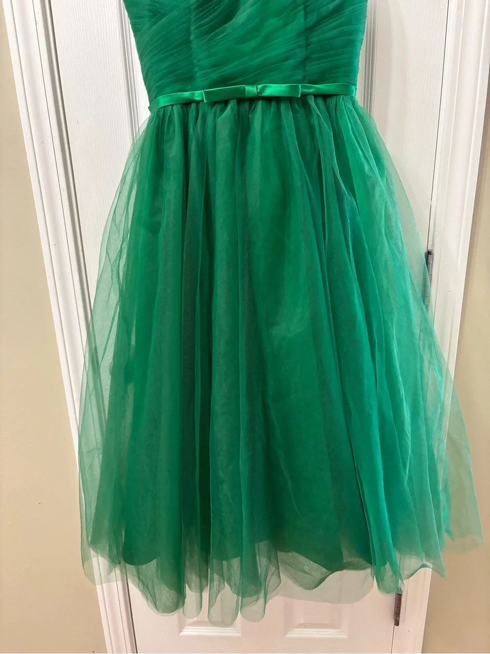 NWT Green Midi Tulle Spaghetti Strap Corset Back Formal Dress Women’s Size 8 - Picture 4 of 9
